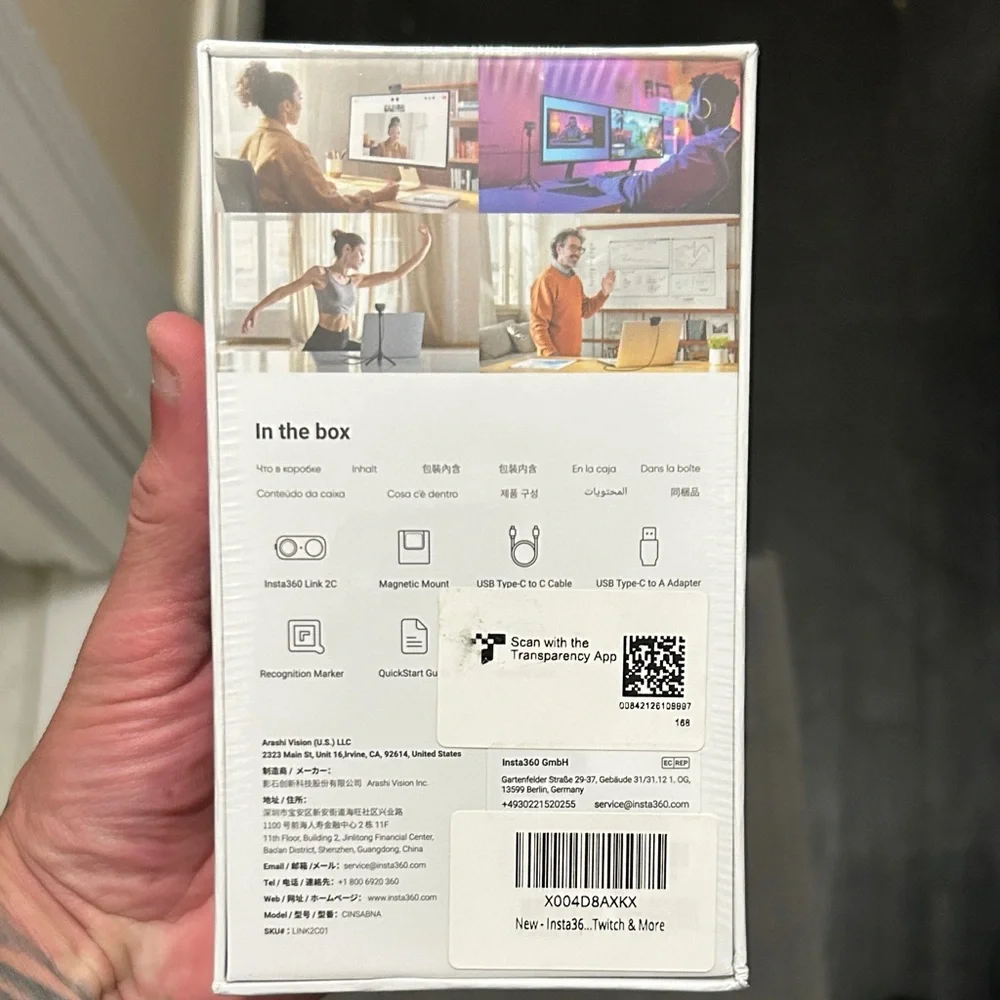 Brand new never opened insta360 webcam 4k resolution A.i. powered .best webcam